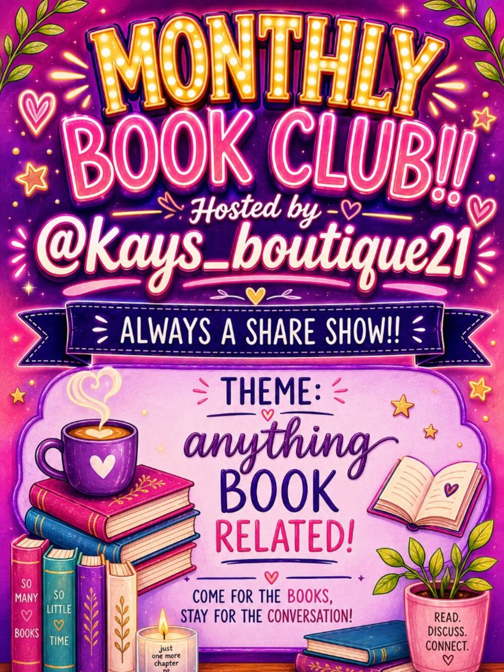 🎀⭐️📚Monthly Book Club flyer🎀⭐️📚 - Picture 2 of 6